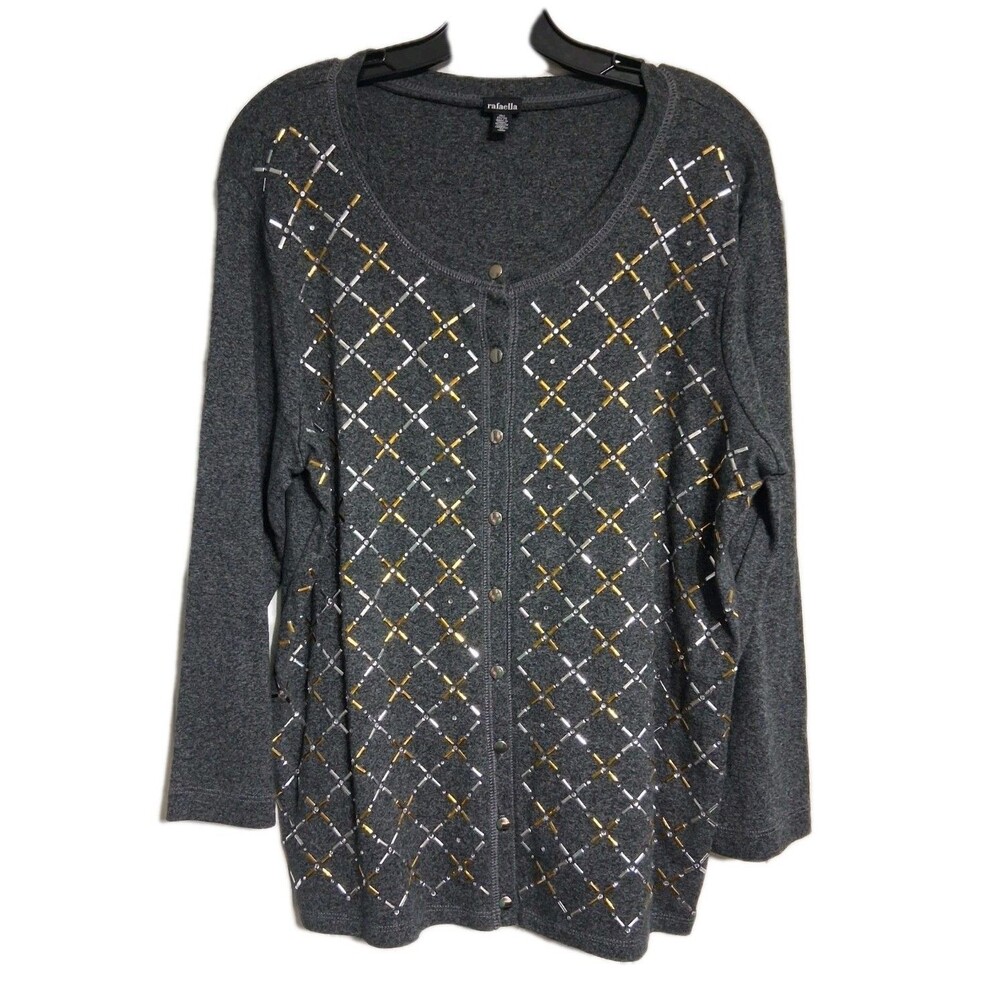 Women's Rafaella Long Sleeve Top Sweater Cardigan Size XL